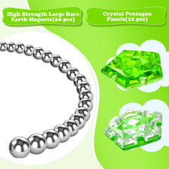 Crystal bright green surface of RoomyRoc fidget sphere for premium tactile feel.
