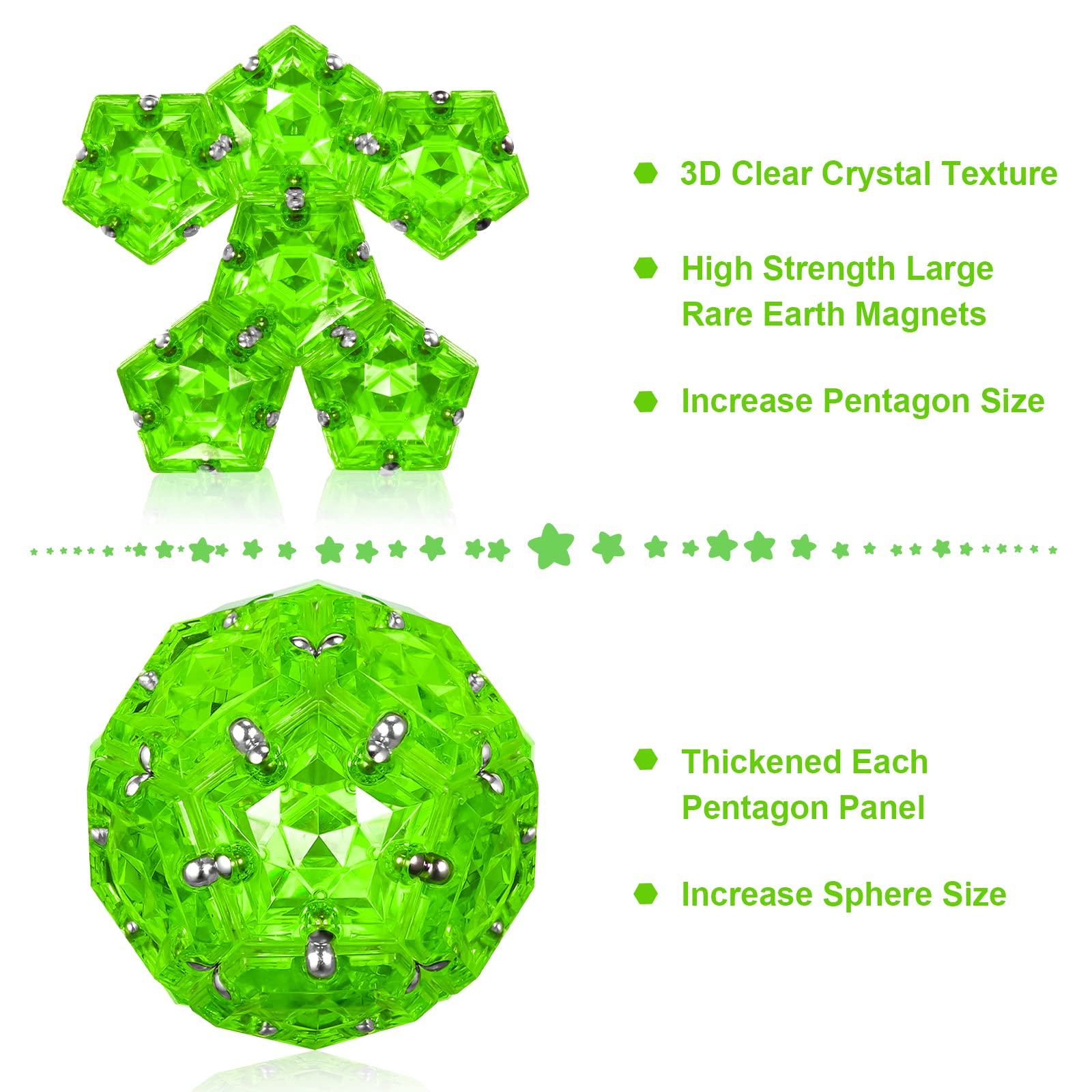 RoomyRoc Magnasphere: self-aligning magnets enable endless configurations and 3D sculptures.