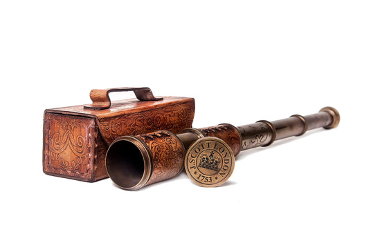 ROORKEE INSTRUMENTS solid brass telescope with extended view for authentic vintage ambience.
