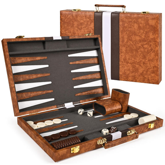 ROPODA backgammon board case closed for travel and storage