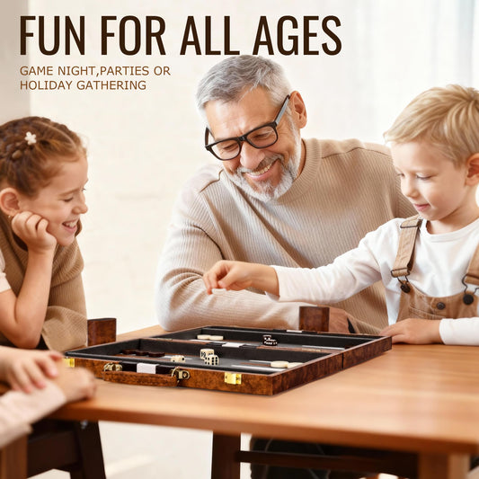ROPODA backgammon board opened flat for full gameplay
