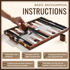 ROPODA travel-ready backgammon kit showing organized setup