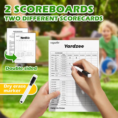 Ropoda double-sided scoreboard for reusable scoring