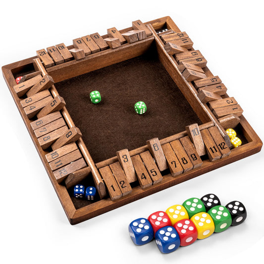 ropoda Shut The Box board with 12-number tiles for fast, engaging gameplay