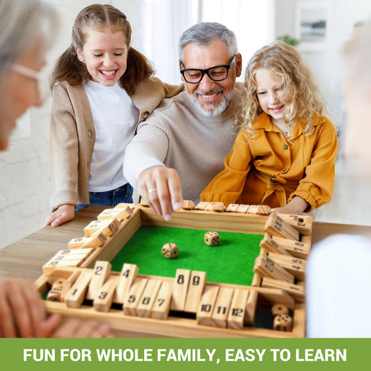ROPODA Shut The Box Game 12 tiles closeup highlighting craftsmanship and educational potential.