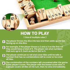 ROPODA Shut The Box Game traditional pub-style play invites friends back to classic fun.
