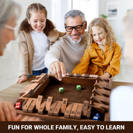 ropoda Shut The Box 12-number tiles close-up highlighting durable wood design