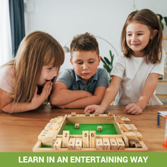 Ropoda wooden shut the box 12-inch board, sturdy pinewood for everyday play.