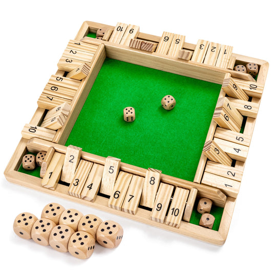 Ropoda wooden shut the box board, ideal for family game nights and quick math practice.