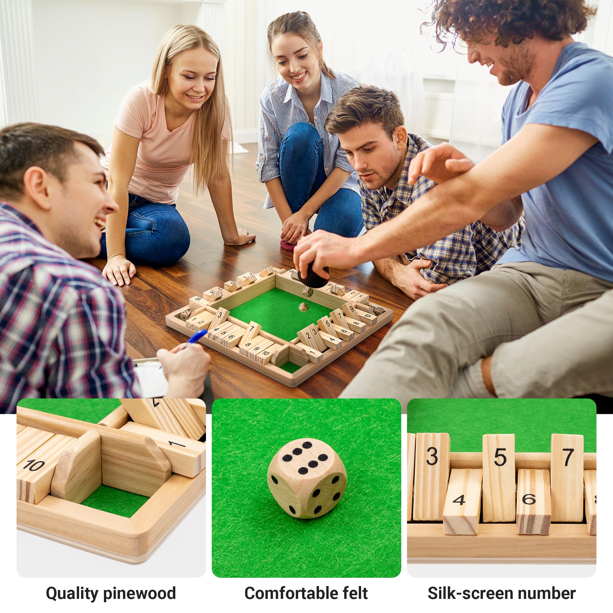 Ropoda wooden shut the box dice, add excitement to informal rounds and skill-building.