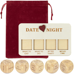RORTUSAT Date Night Dice wooden close-up showing grain and natural finish.