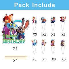 Rosdeer Zootopia 2 cake topper side features bold characters for two-tier cake styling.