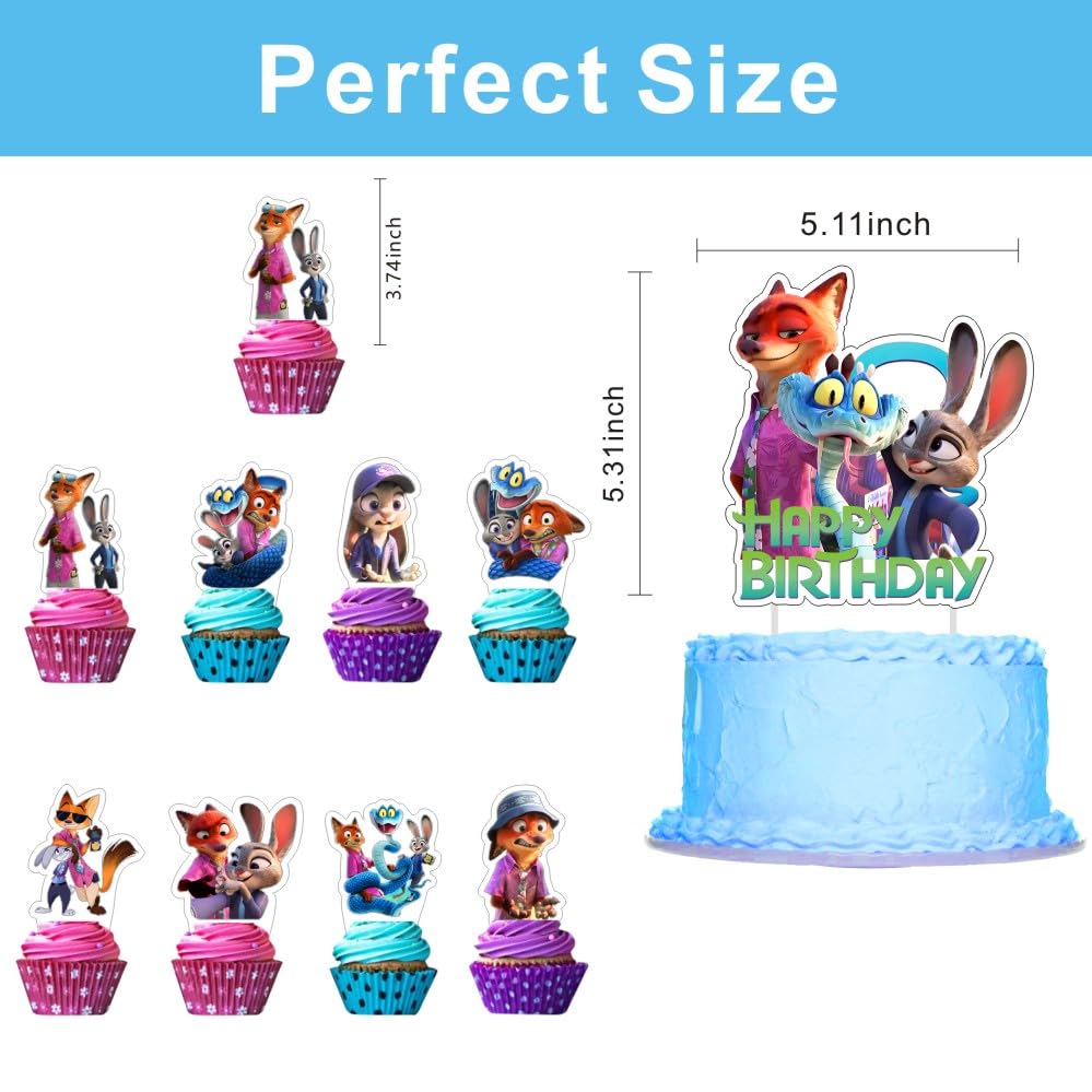Rosdeer Zootopia 2 cupcake topper hero-2 adds whimsy to dessert displays.