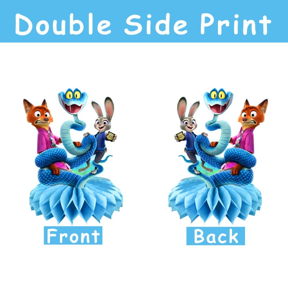 Rosdeer Zootopia characters-patterns centerpieces add whimsical party decor.