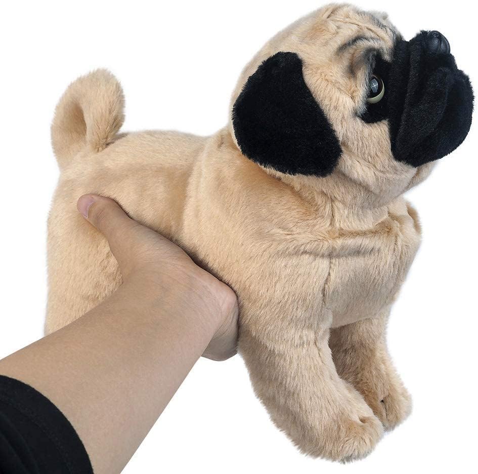 RoseAuroma pug plush sleepy smile detail for comforting play