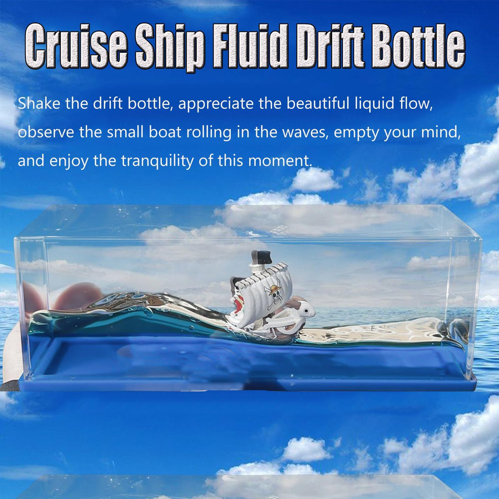ROSSOM acrylic outer shell provides clear view of resin ship and icebergs.