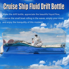 ROSSOM acrylic outer shell provides clear view of resin ship and icebergs.