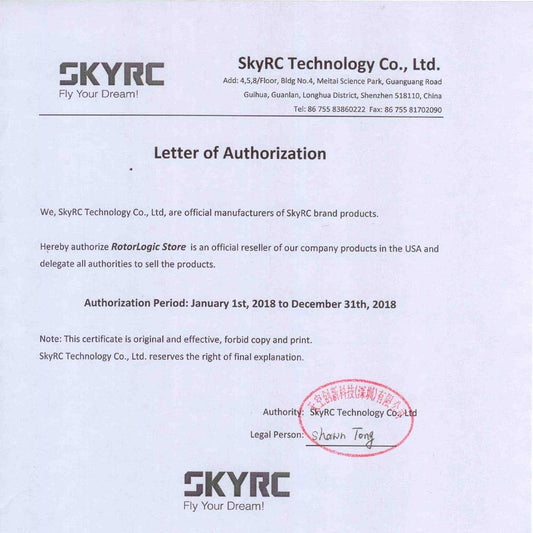 RotorLogic SKYRC iMAX B6AC V2 charger rear view shows dual power input for flexible operation