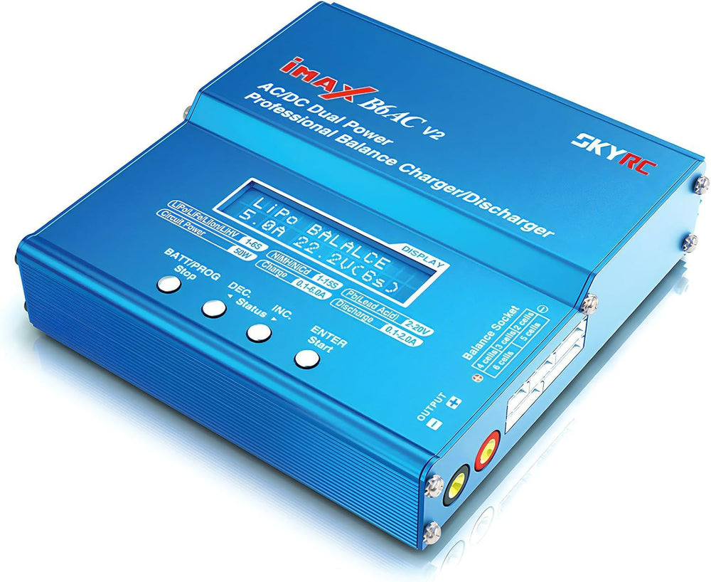 RotorLogic SKYRC iMAX B6AC V2 charger front view with compact design and precise control