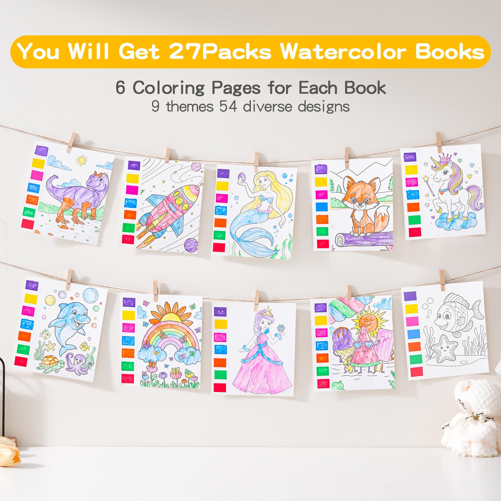 Rotu nine-theme coloring books showcasing vibrant designs for creative play