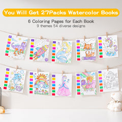 Rotu nine-theme coloring books showcasing vibrant designs for creative play