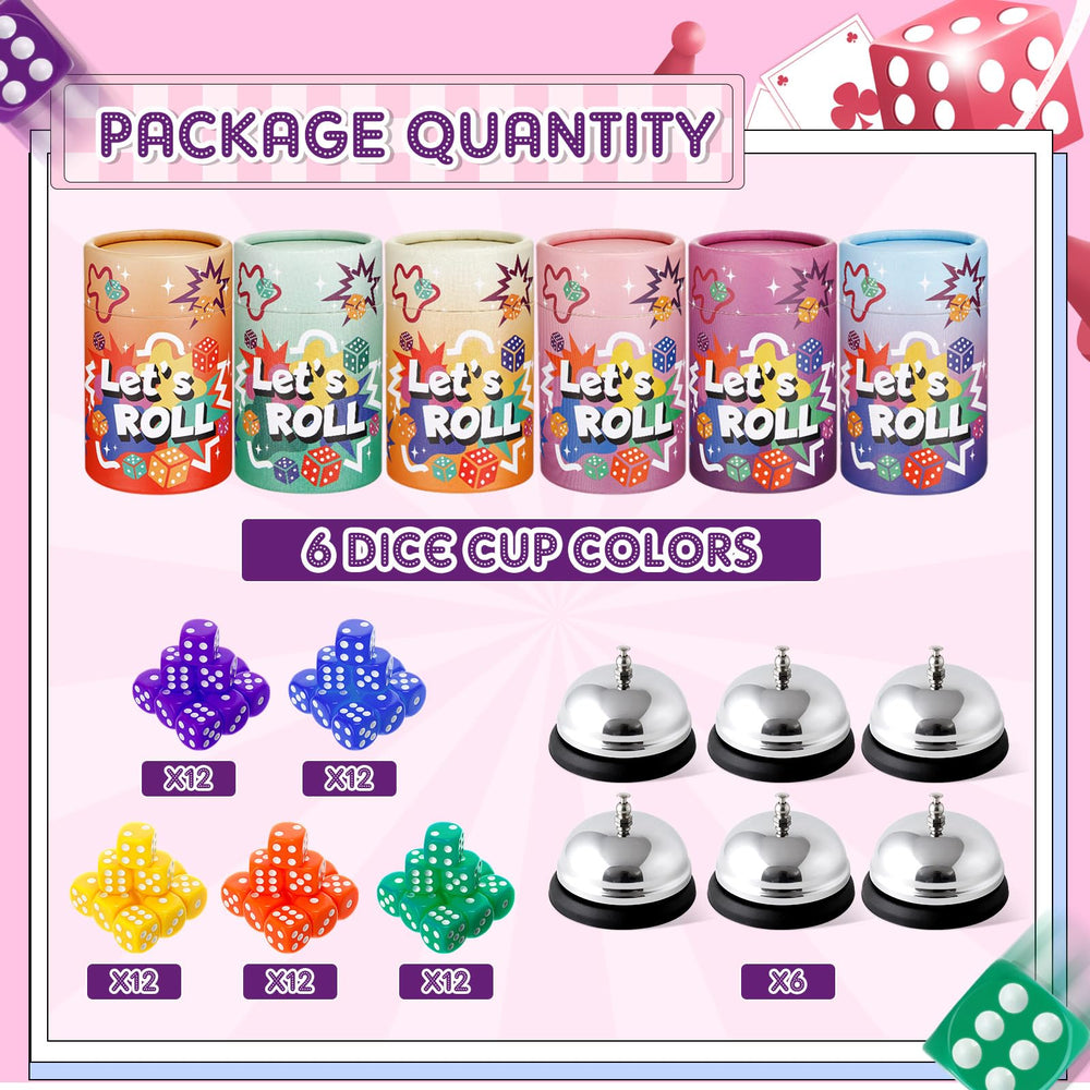 RoundFunny bunco 72 colorful dice for vibrant game nights.