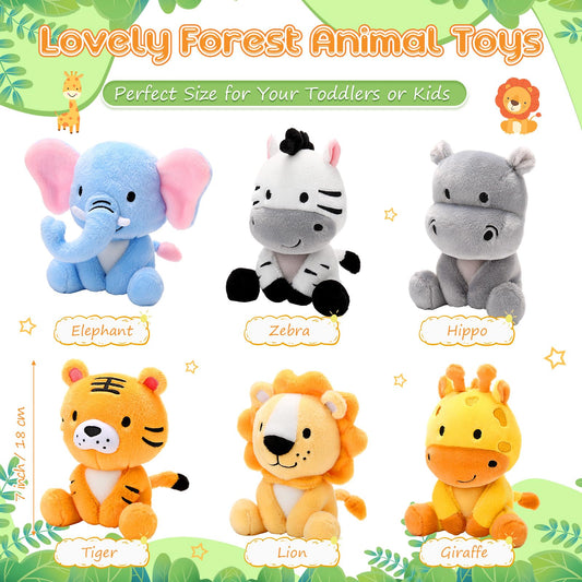 RoundFunny elephant plush 7in, portable travel companion for kids.