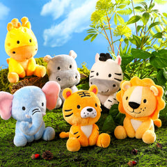 RoundFunny tiger plush 7in, great for classroom rewards and play.