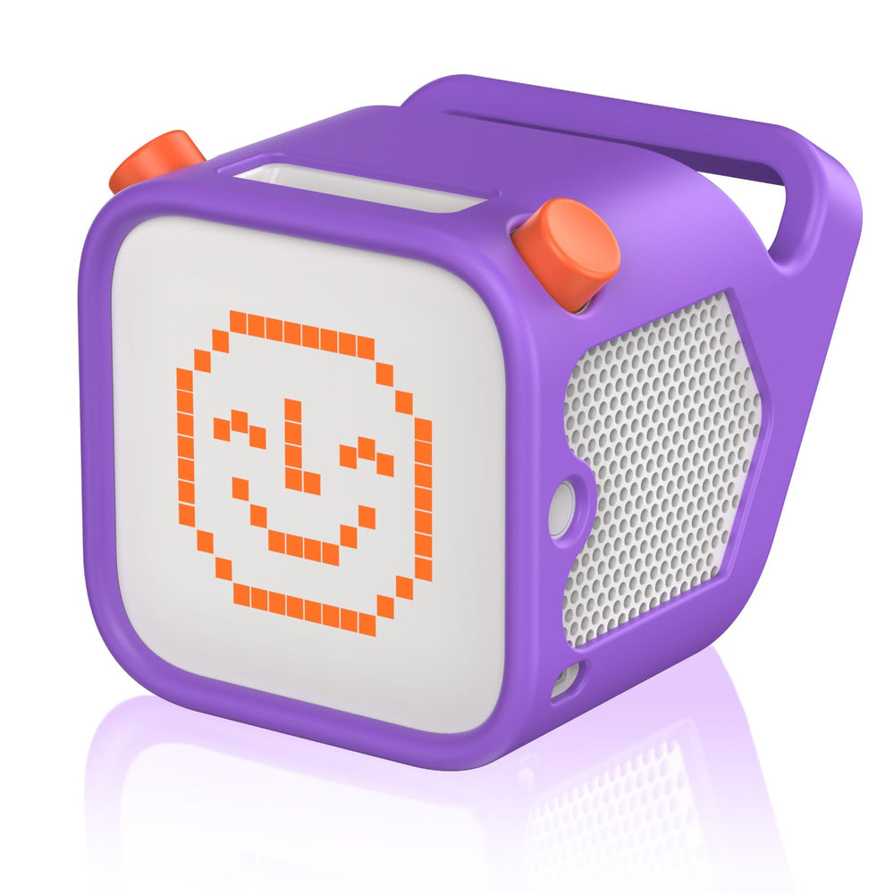 ROUNKIN silicone case for Yoto 3rd Gen purple front view showing anti-slip grip