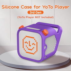 ROUNKIN silicone case for Yoto 3rd Gen purple openings and port accessibility