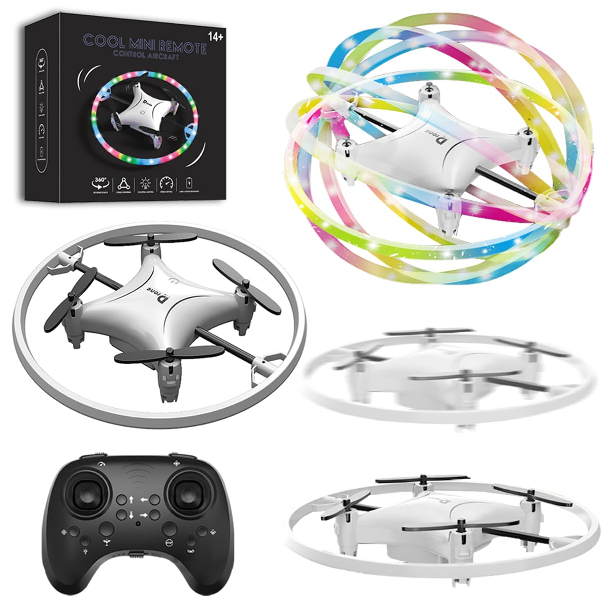 ROUSKY small remote control drone front view, beginner-friendly design for easy handling.