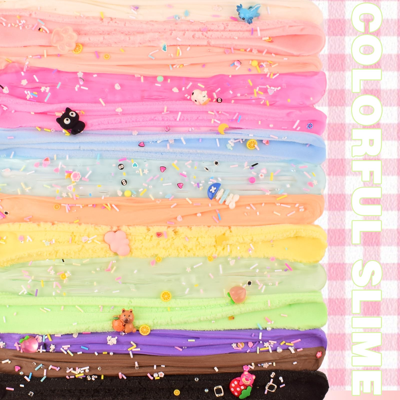 Rowecvce slime accessories display cute charms for imaginative play