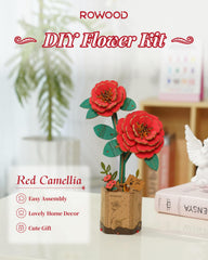 Rowood 3D artificial flower bloom assembly for creative crafting