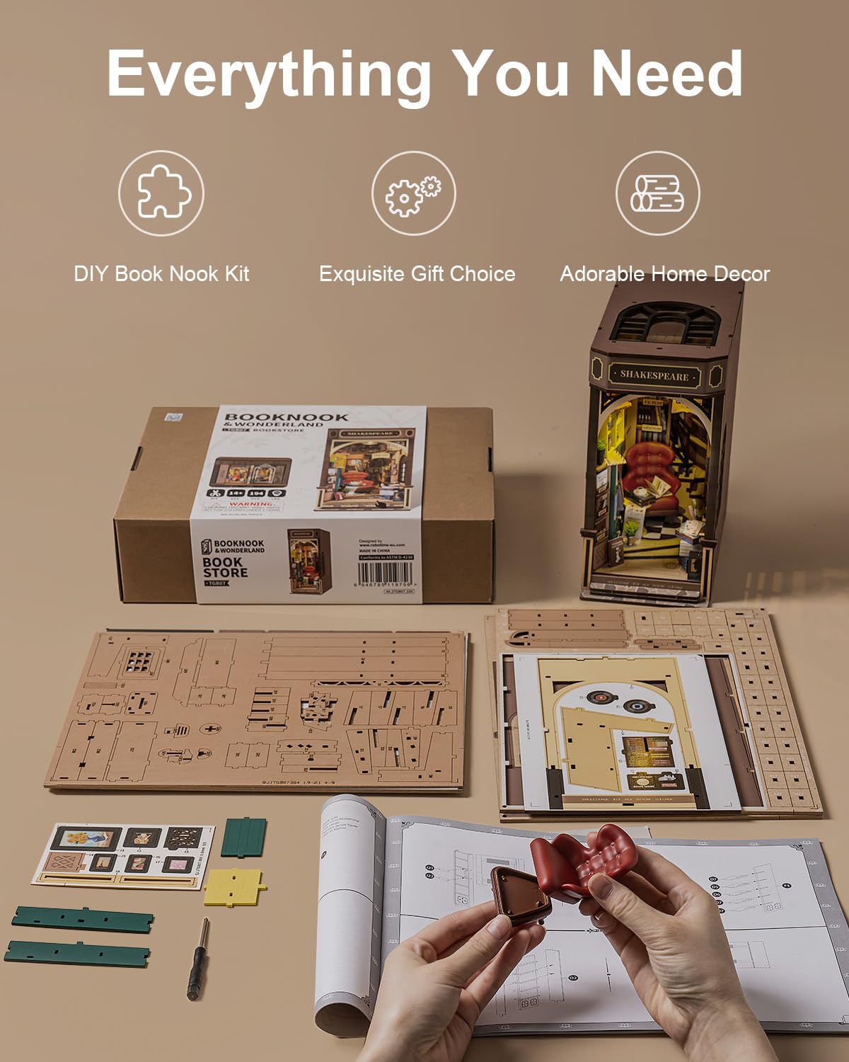 Rowood Book Nook Kit gift-ready packaging suitable for birthdays