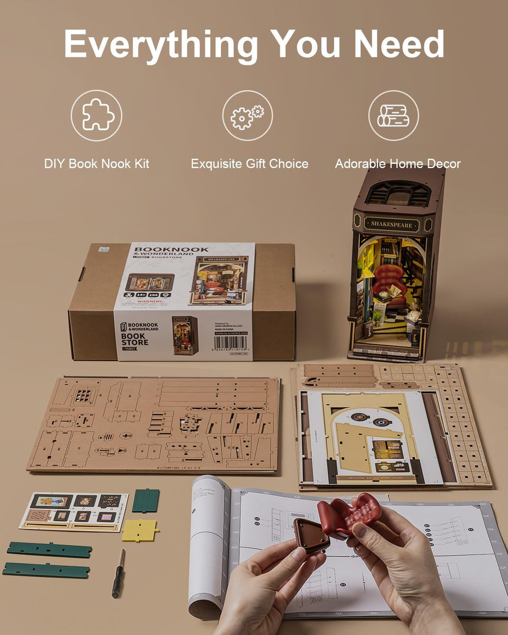 Rowood Book Nook Kit gift-ready packaging suitable for birthdays
