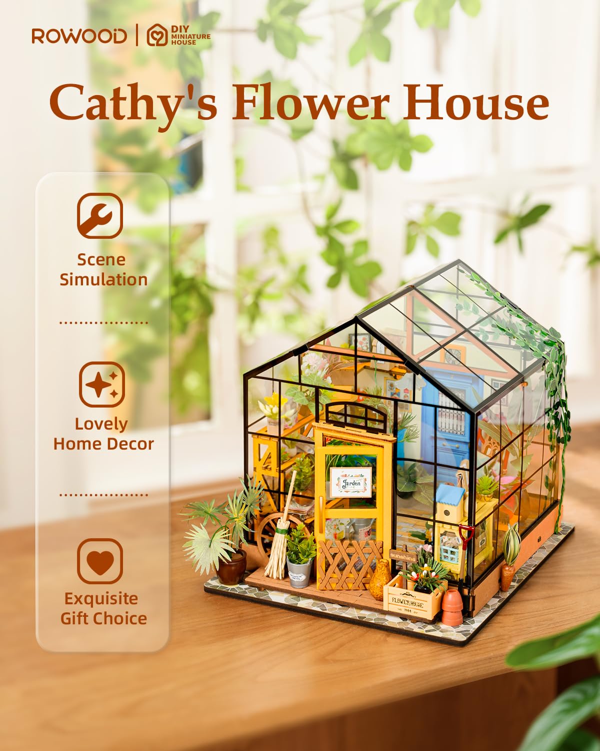 Rowood Cathy’s Flower House interior detail, inviting miniature room view