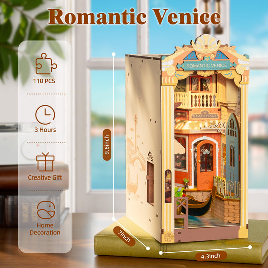 Rowood Book Nook Kit snap-fit parts for easy assembly without glue
