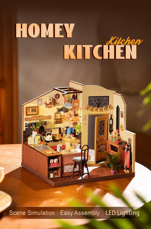 Rowood DIY dollhouse kit for adults in progress demonstrating a calm hobby