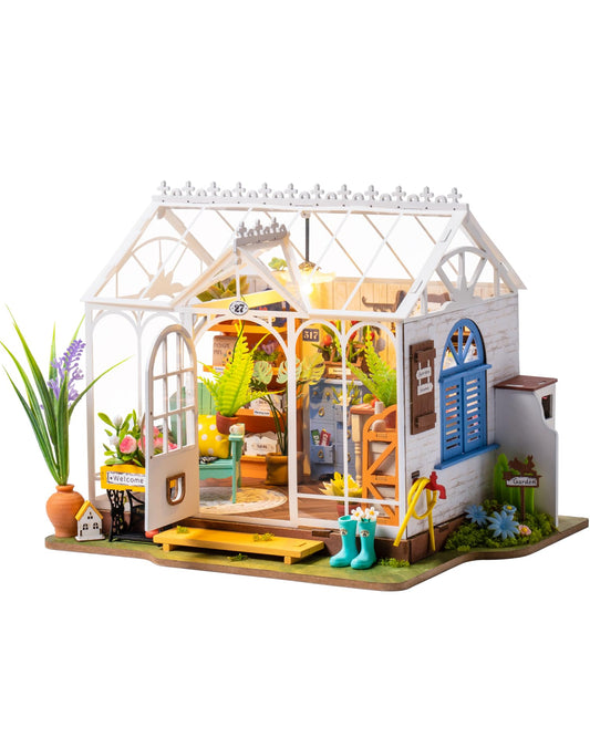 Rowood DIY Miniature House Kit front view for charming home display