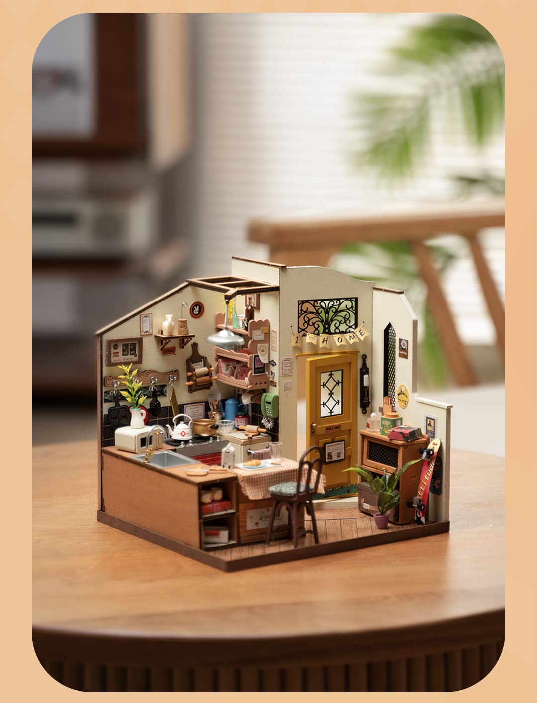 Rowood dollhouse kit elegant display as a charming centerpiece