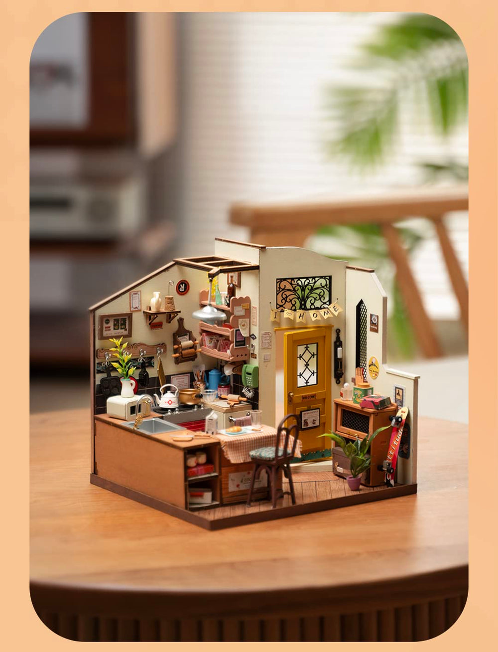 Rowood dollhouse kit elegant display as a charming centerpiece