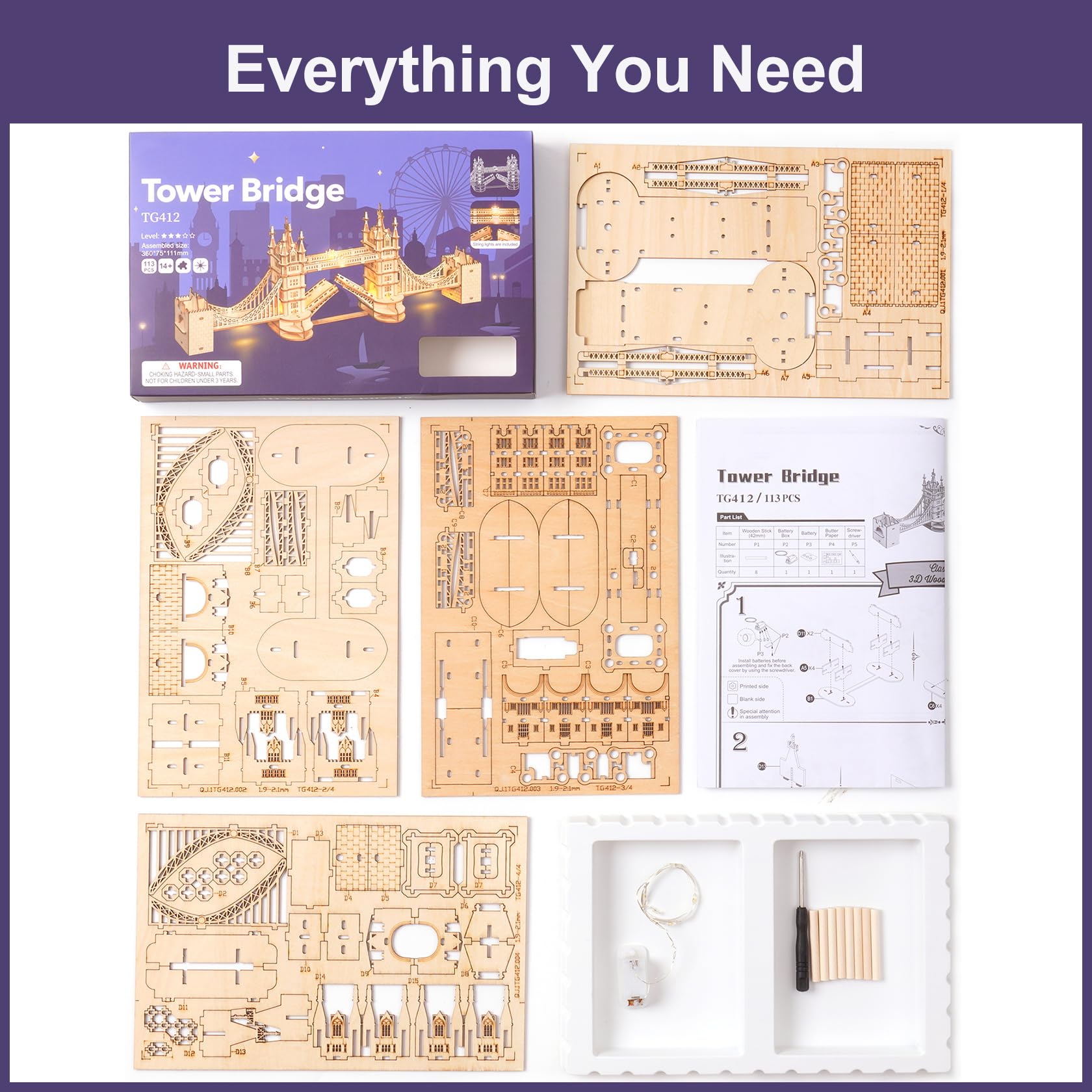 Rowood eco-friendly wood materials used in this puzzle