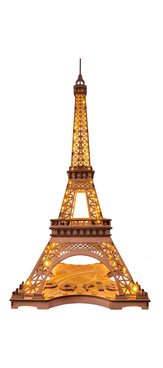 Rowood Eiffel Tower 3D puzzle for adults with intricate assembly and display.