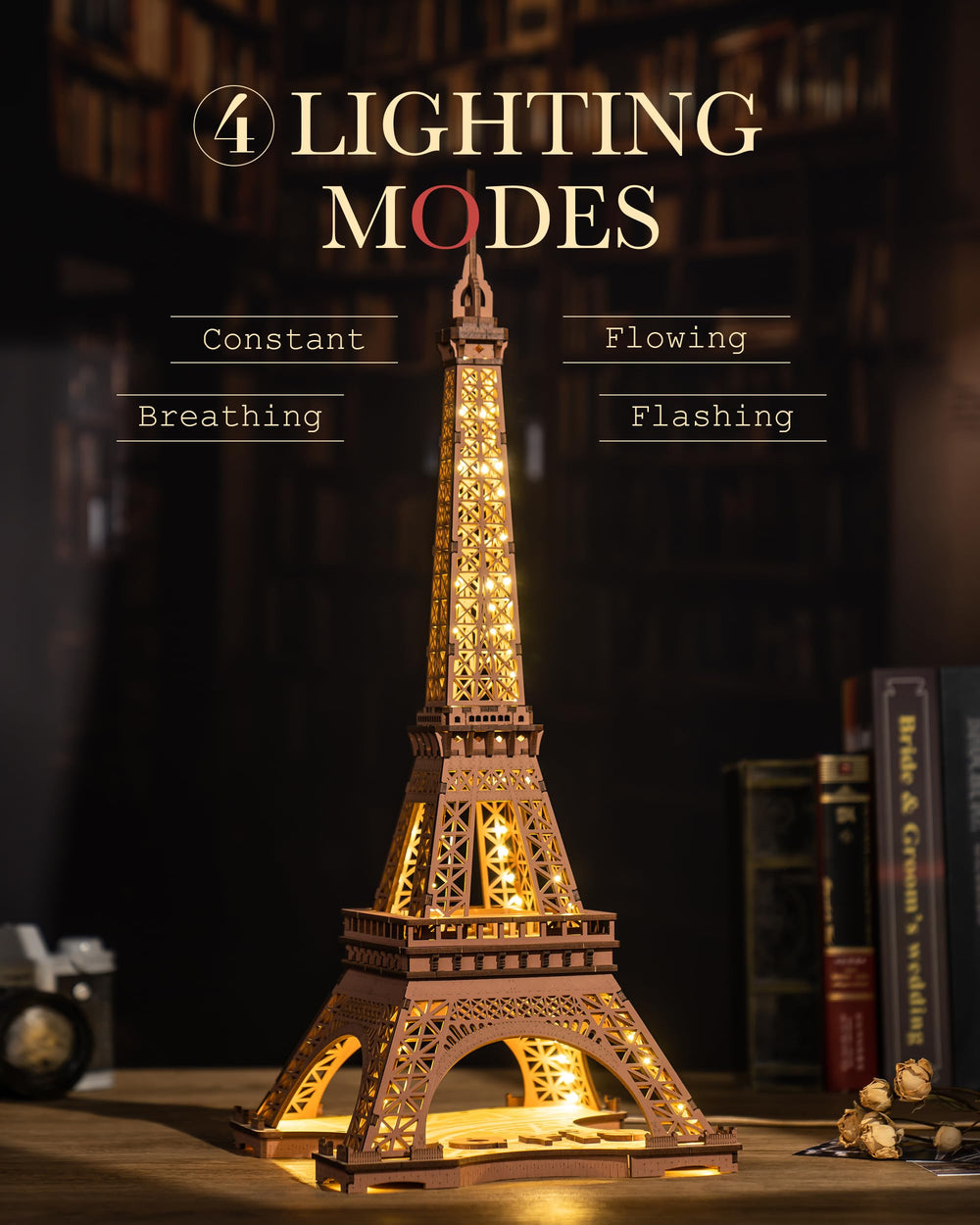 Rowood Eiffel Tower quick-build-time lets you finish the kit in hours.