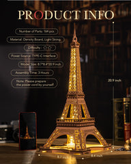 Rowood Eiffel Tower mortise-tenon joinery ensures sturdy, glue-free assembly.