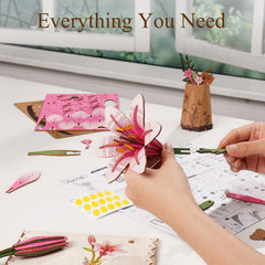 Rowood family crafting session shows bonding through creative DIY florals