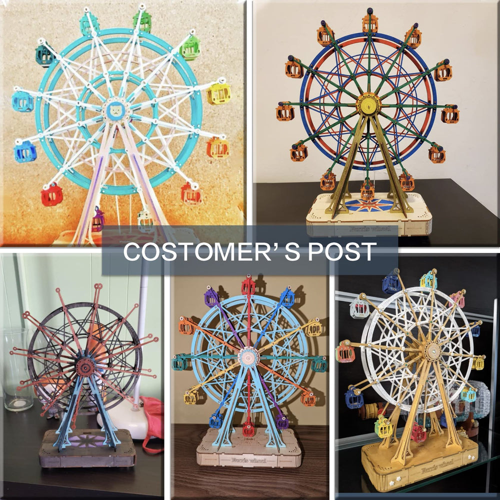Rowood Ferris Wheel assembled on shelf as whimsical decor