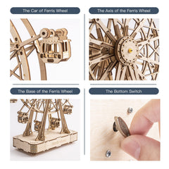 Rowood Ferris Wheel wood grain detail shows high-quality material