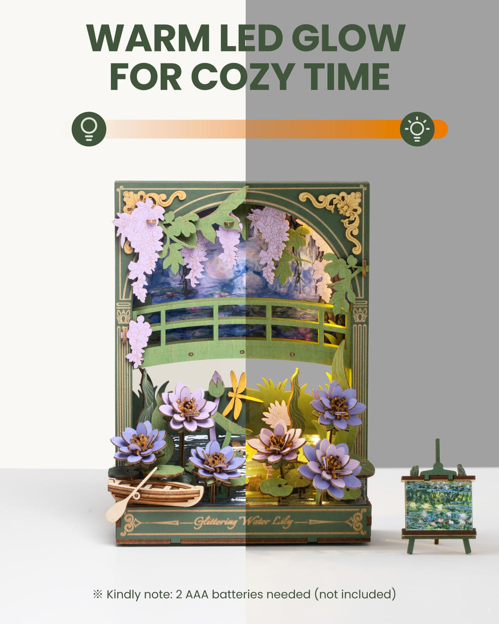 rowood layered 3D puzzle captures lily pads and blossoms with depth