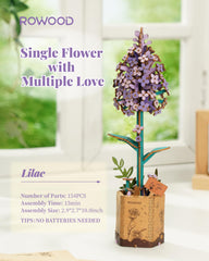 Rowood Lilac bloom displayed on a base demonstrates elegant home decor